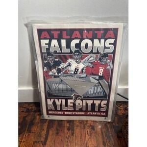 NFL Atlanta Falcons Kyle Pitts Venue Exclusive Print Red NEW Limited Poster